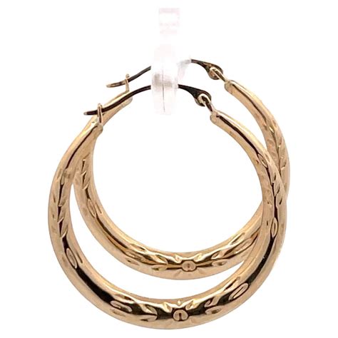 14 Karat Yellow Gold Filigree Hoop Earrings Grams Made In Italy 0 9