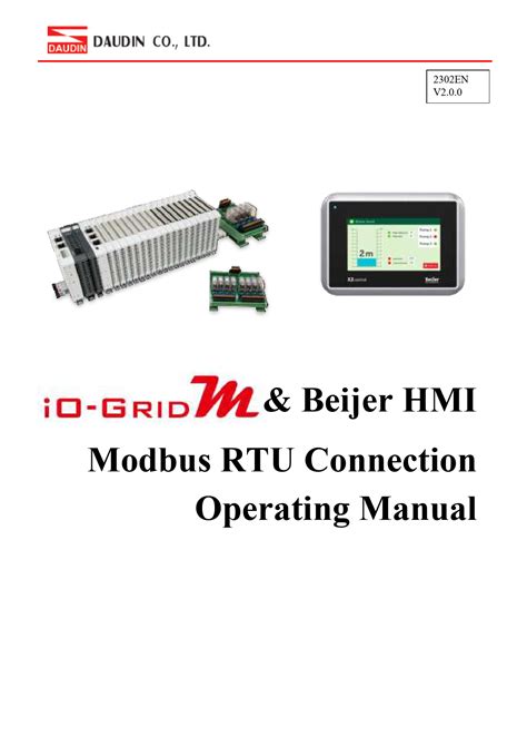 Beijer HMI Modbus RTU Connection Operating Manual IO GRID M PDF