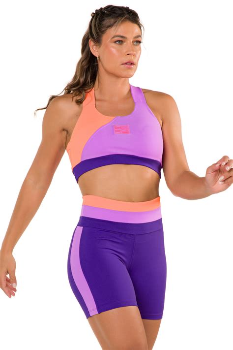 Short Splendor Roxo Em Suplex Poliamida Donna Carioca Moda Fitness