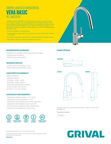 Ficha técnica Grifería Lavaplatos by Madecentro Colombia Issuu