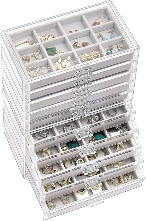 Procase Earring Holder Organizer Jewelry Box With Drawers Acrylic