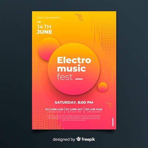 Free Vector Abstract Electronic Music Poster Template