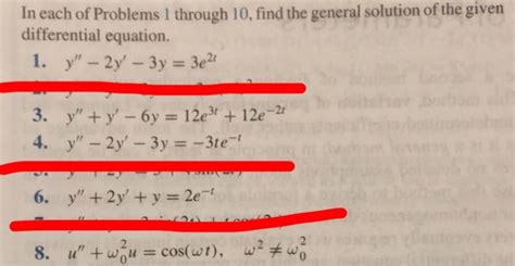 Solved In Each Of Problems 1 Through 10 Find The General