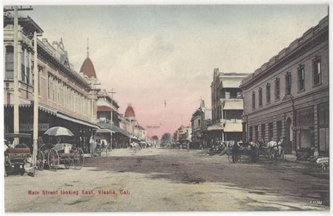 1908 Visalia California Main Street Tulare County Hand Colored