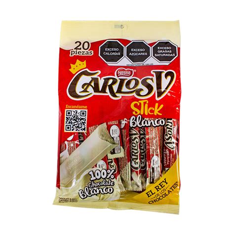 Carlos V Blanco Stick 20pc | Dulcelandia Candy Stores