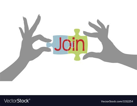 Member hands join together puzzle Royalty Free Vector Image