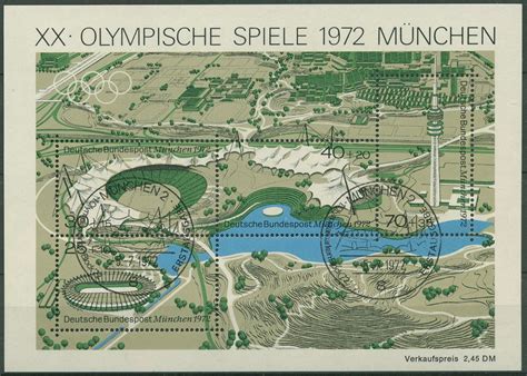 Bund 1972 Olympische Spiele München Block 7 ESST München gestempelt