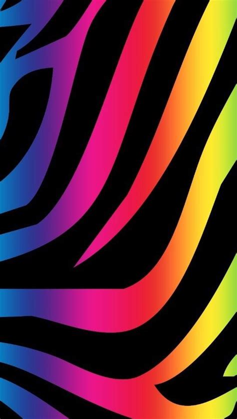 Neon Rainbow Zebra Print Wallpapers