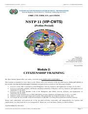 Nstp Module Citizenship Training Ay Docx Course Module