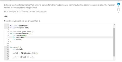 Solved Define A Function Findsmallestval With No