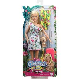 Barbie et Chelsea coffret poupée blonde et son chiot accessoires de voyage valise maillot de