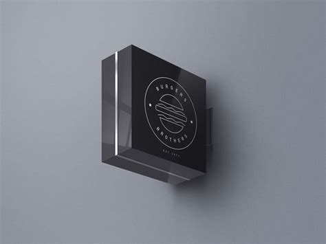 Wall sign mockup