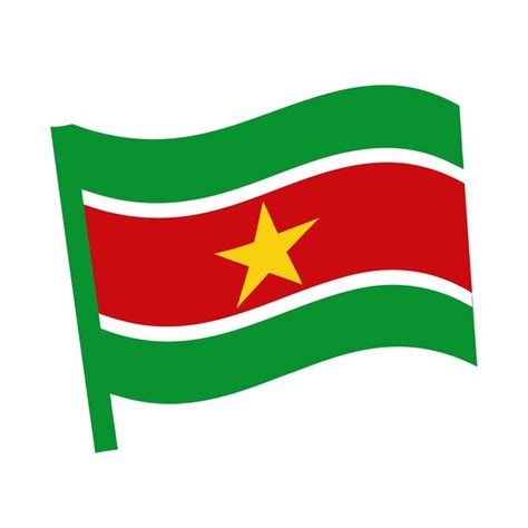 Ilustración de la bandera de Suriname sobre un fondo blanco Vector