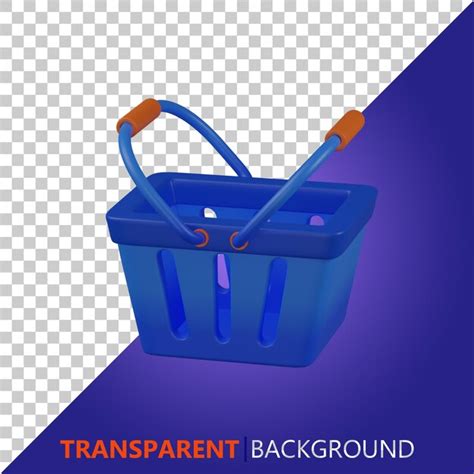 Ilustración de cesta de compras de render 3d psd Archivo PSD Premium