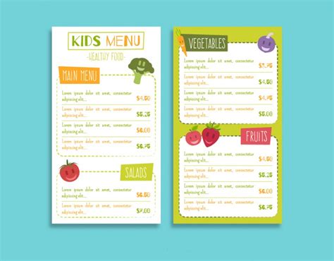 Healthy Eating Menu For Kids