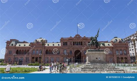 Casa Rosada Pink House Presidential Palace Located At Mayo Square In