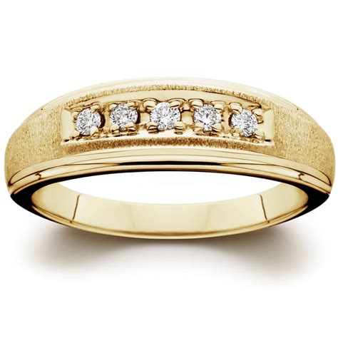 Mens Ct K Yellow Gold Diamond Wedding Ring Band Walmart