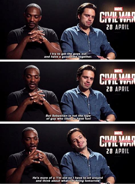 Sebastian Stan And Anthony Mackie Marvel Jokes Marvel Sebastian Stan