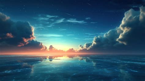 Sky Meets The Sea Ai Generated X R Wallpaper