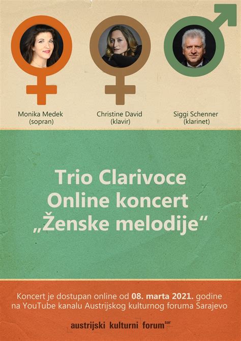 Trio Clarivoce online koncert Ženske melodije povodom Međunarodnog