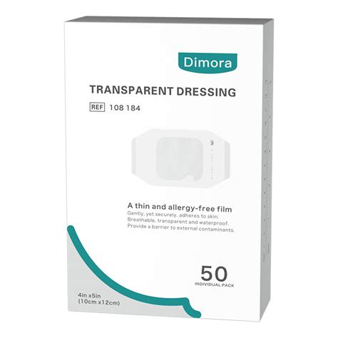 dimora transparent film dressing  hypoallergenic adhesive