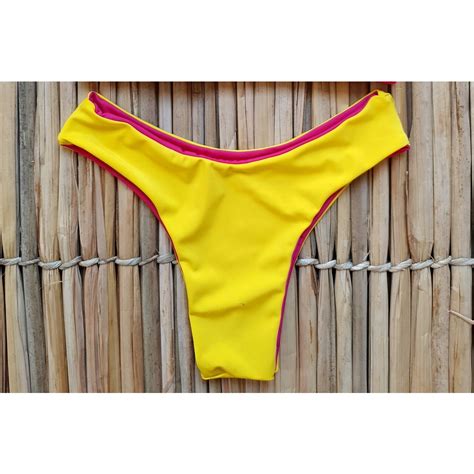 Calcinha Asa Delta Dupla Face Amarelo E Rosa Namibia Shopee Brasil