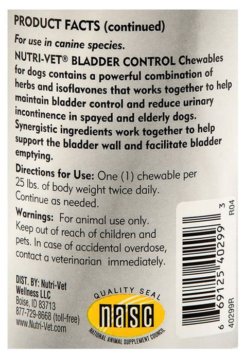 Nutri Vet Bladder Control Chewables For Dogs Jeffers