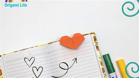 Origami Heart Corner Bookmark Easy To Make Youtube