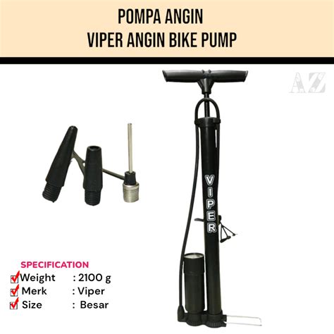 Jual Pompa Tabung Sepeda Meteran Ban Motor VIPER Angin Bike Pump