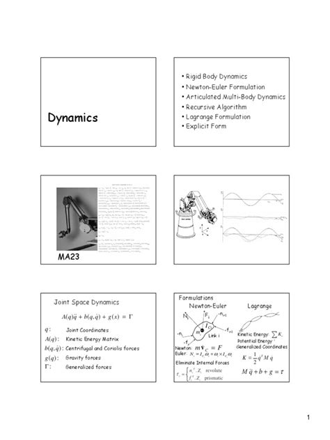 Dynamics Newton Euler Formulation Articulated Multi Body Dynamics