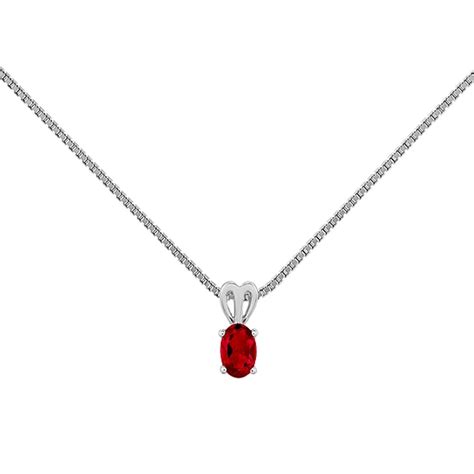 Womens Lab Created Red Ruby Sterling Silver Pendant Necklace Jcpenney