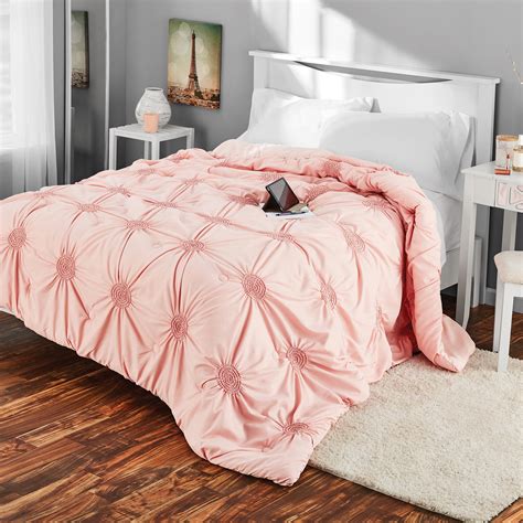 Mainstays Circle Ruched Solid Microfiber Comforter Walmart