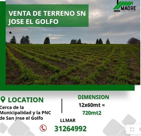 Terreno En Venta En Cerca PNC Y Muni San Jose El Golfo Guatemala Q