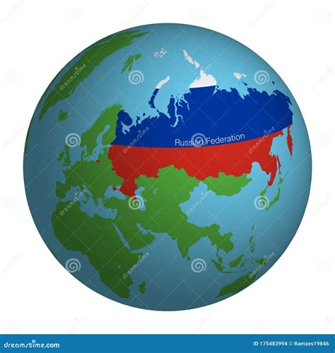 World Map, Outline of the Russian Federation in the Color of the