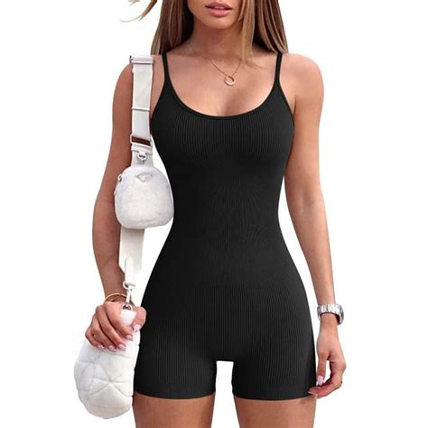 Womens Yoga Rompers Sexy One Piece Spaghetti Strap Tummy Control