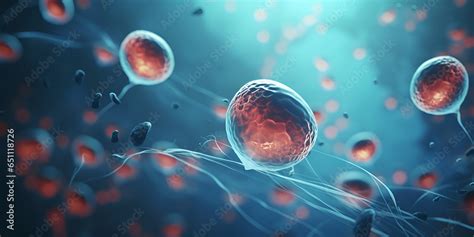 Fototapeta 3d Rendering Of Human Cell Exploring Microscopic Embryos A