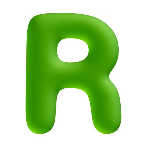 Alphabet Letter R Green D Render Png