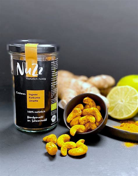 Bio Cashews Mit Ingwer Kurkuma Und Limette Nuzz Nat Rlich Nussig