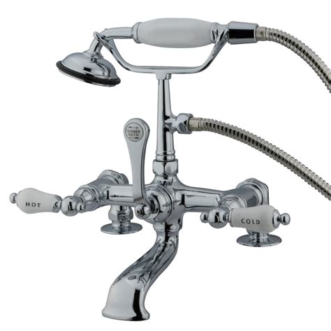 Shop Kingston Brass Vintage Chrome 3 Handle Fixed Deck Mount Bathtub