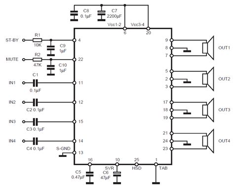 Tda7560 Amplifier Circuit Diagram Wiring Diagram And Schematics