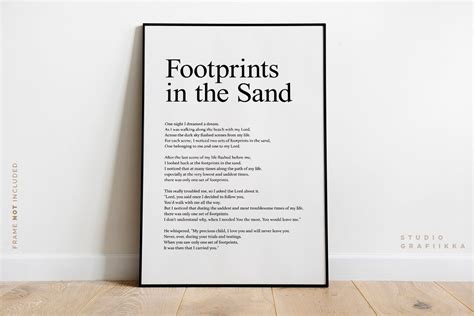 Footprints In The Sand Motivational Poster Unframed Print Faith