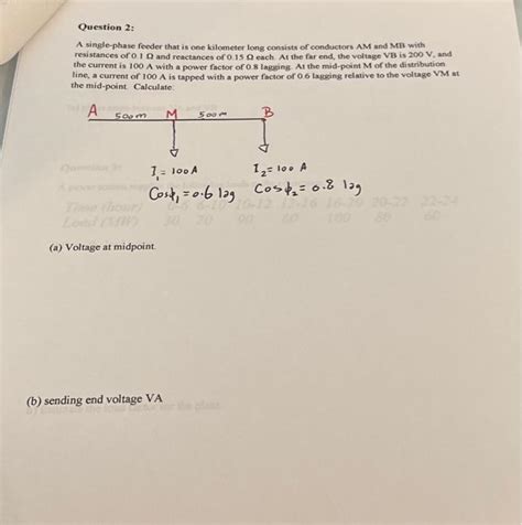 Solved Question 2: A single-phase feeder that is one | Chegg.com 