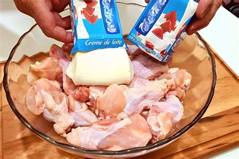 Misturei O Frango No Creme De Leite E Fiz Uma Receita De Frango Incr Vel