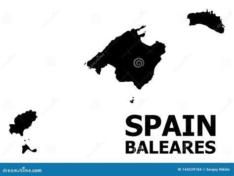 Vector Flat Map Of Baleares Province With Name Stock Vector