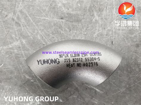 Stainless Steel Pipe Fitting JIS B2312 SS304 LR SR Butt Welding