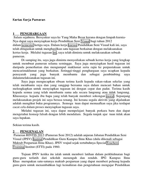 Contoh Kertas Kerja Pameran Pdf