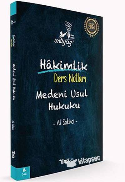 Mtiyaz Hakimlik Ders Notlar Medeni Usul Hukuku Temsil Kitap