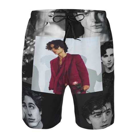 Mens Timothee Chalamet Swim Trunks Quick Dry Bathing Suits Holiday