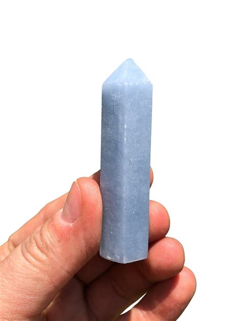 Angelite Point Angelite Stone Point Anhydrite From Peru Etsy