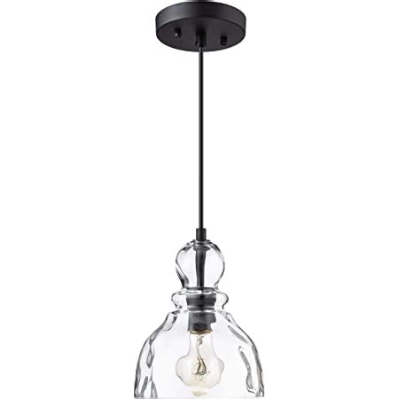 Lanros Farmhouse Kitchen Pendant Lighting With Handblown Clear Seeded